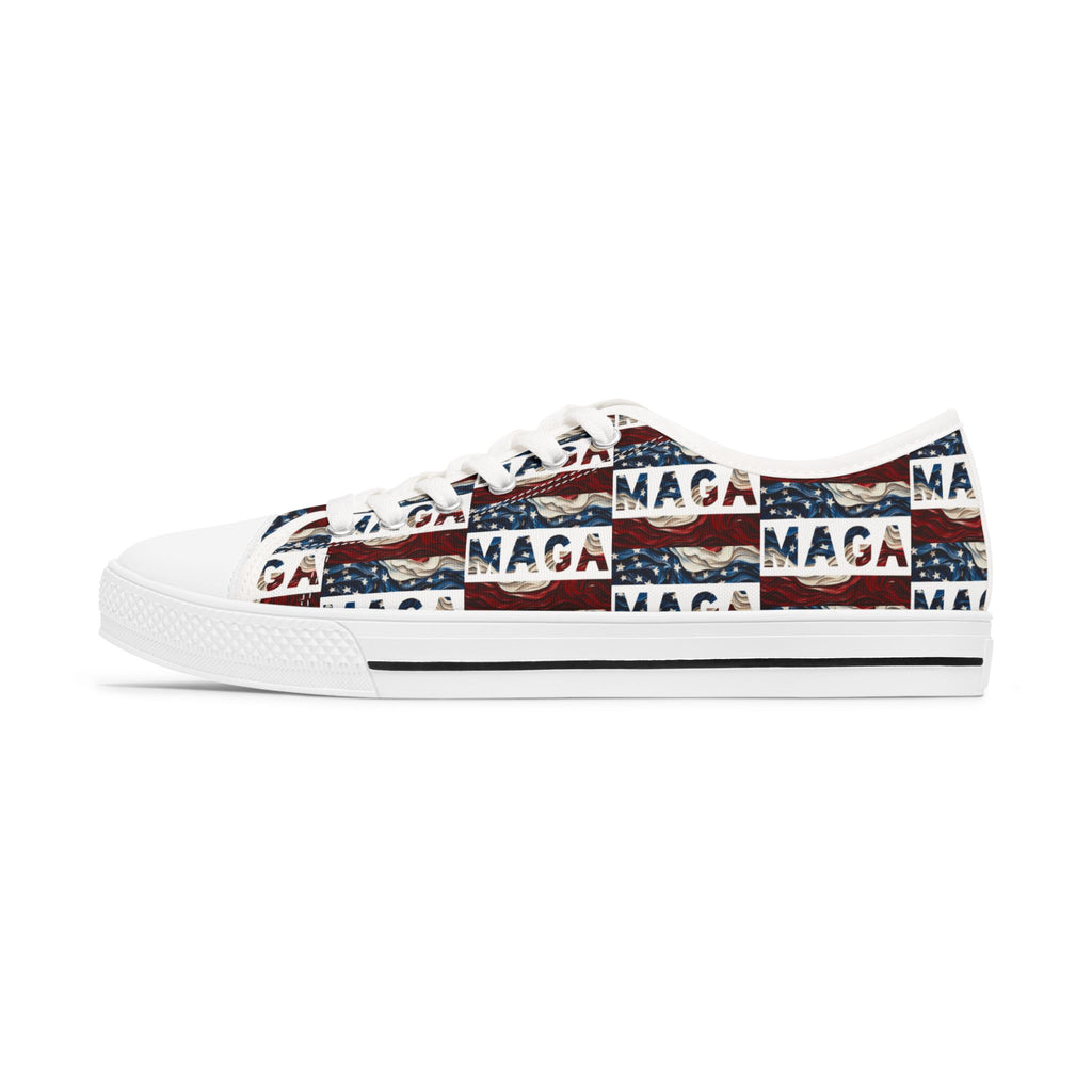 MAGA Red white and blue Women's Low Top Sneakers