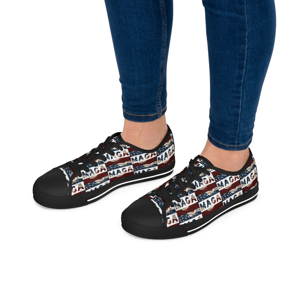 MAGA Red white and blue Women's Low Top Sneakers