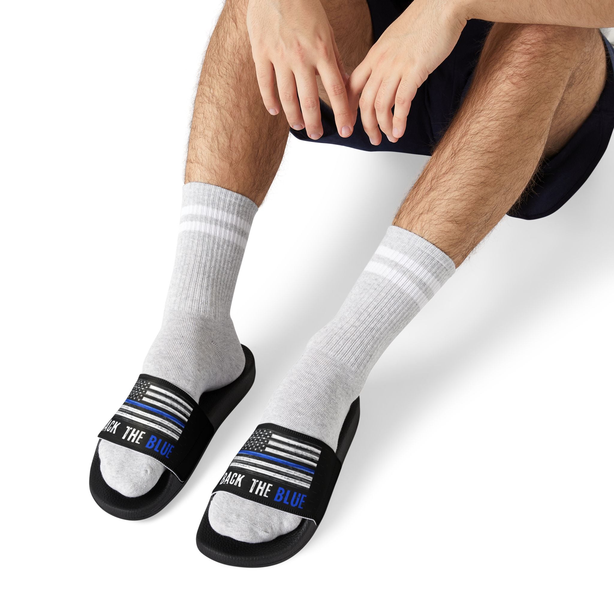 Back The Blue Removable Strap Sandals
