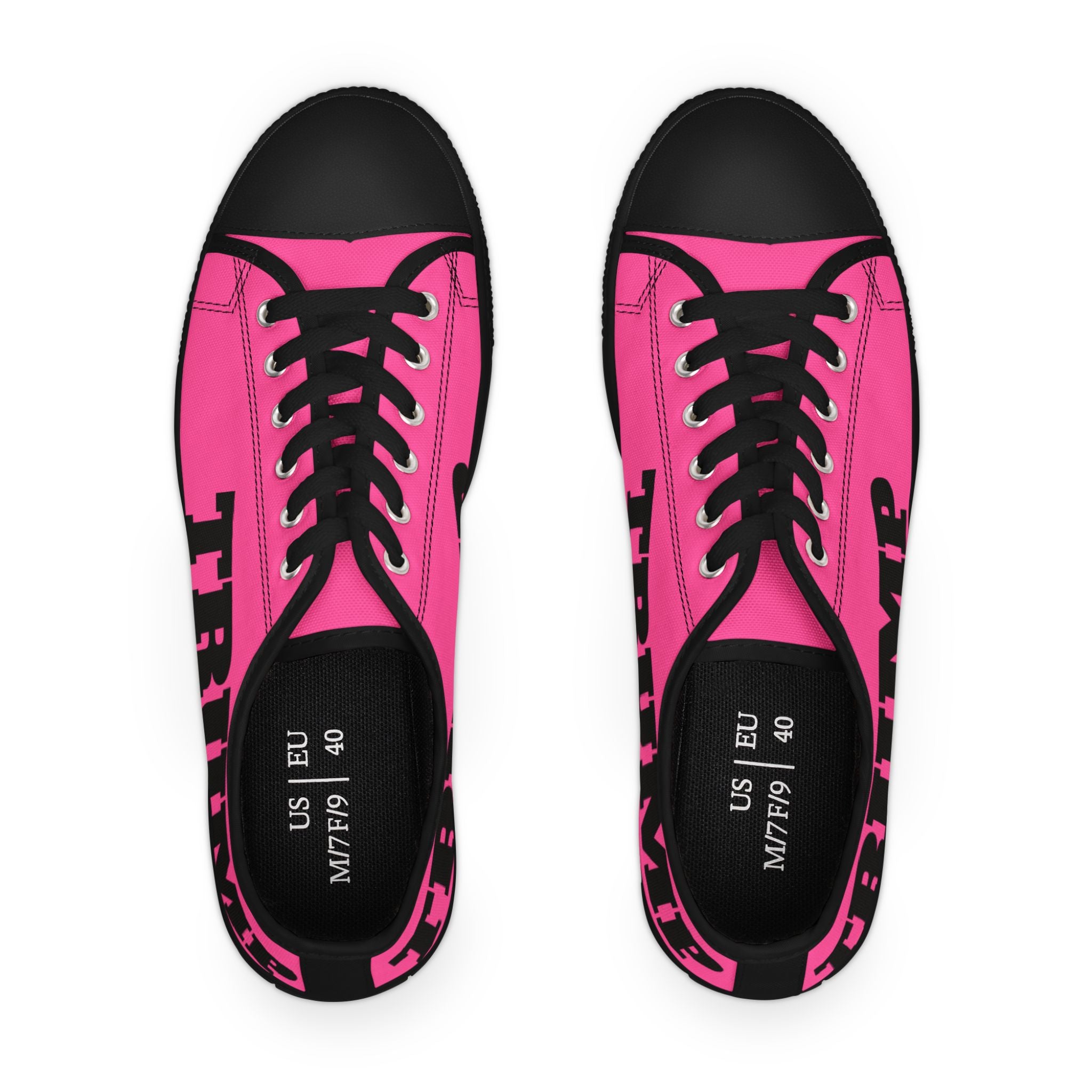 Hot Pink Trump Women's Low Top Sneakers Shoes