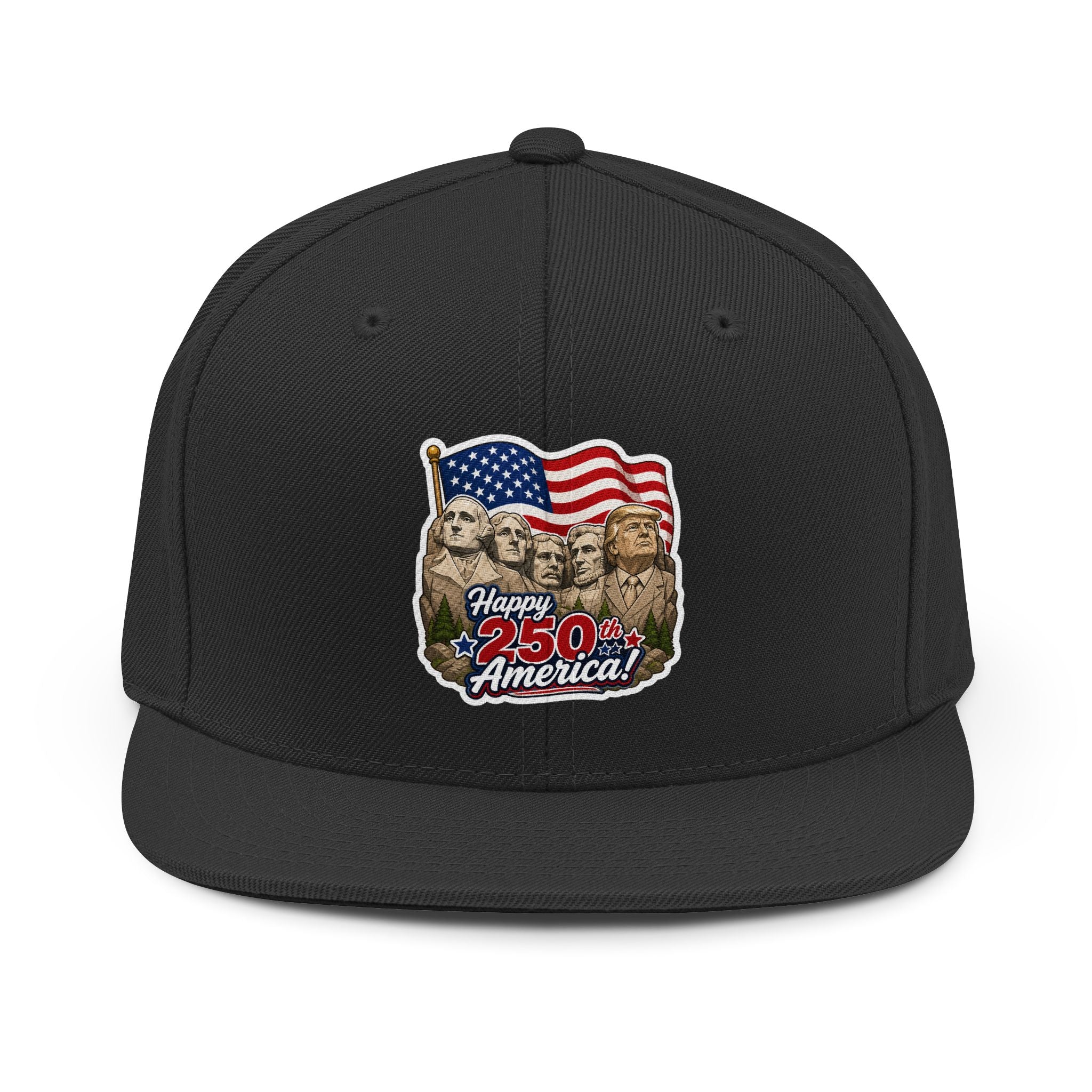 Trump on Mount Rushmore 250th Anniversary Snapback Hat