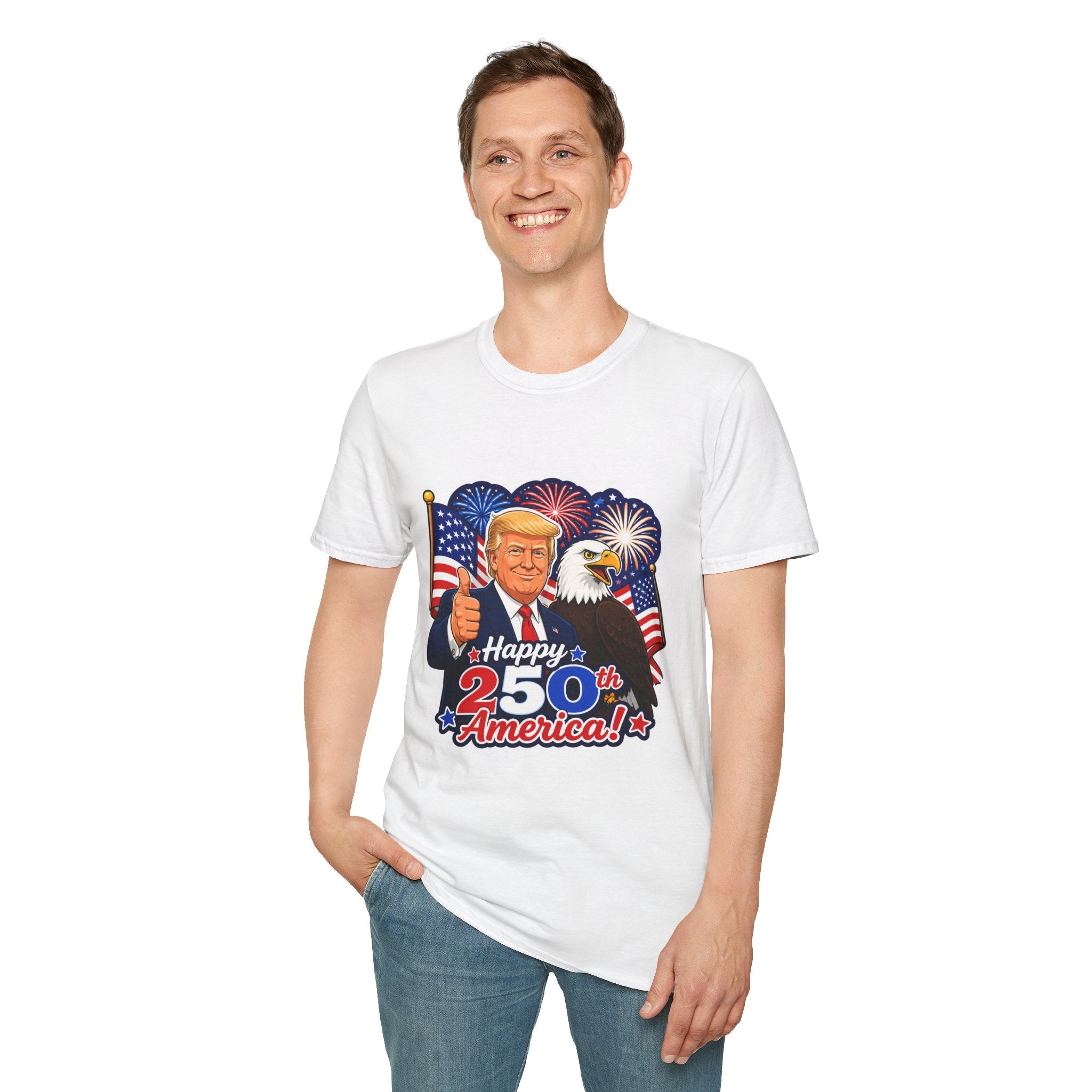 "Happy 250th America" with Trump, Eagle & Flag T-shirt