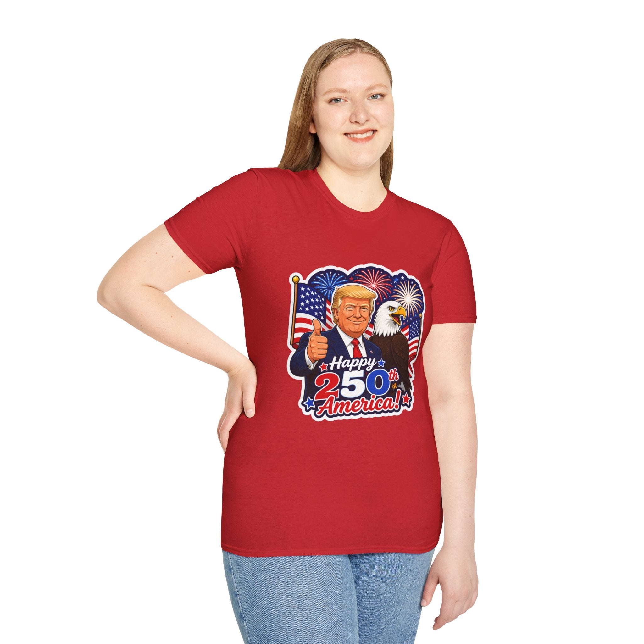 "Happy 250th America" with Trump, Eagle & Flag T-shirt