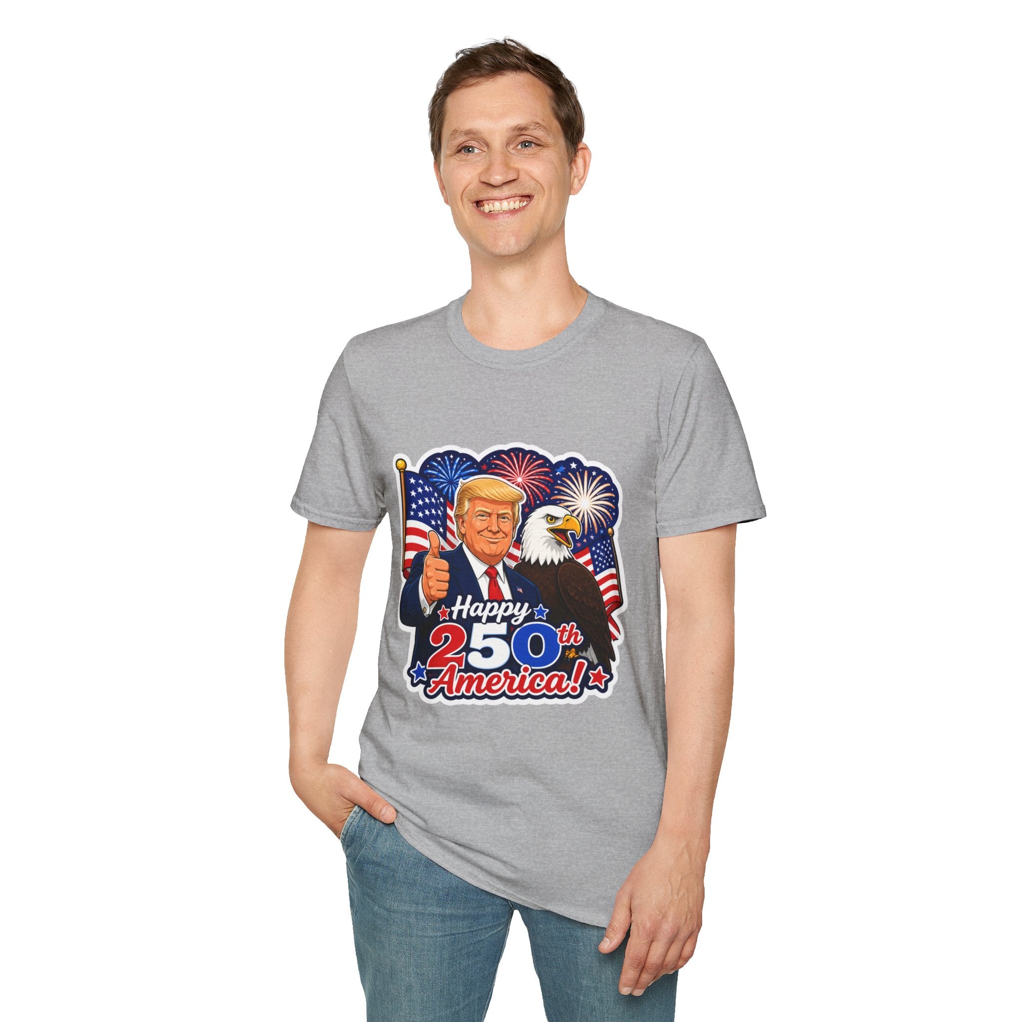 "Happy 250th America" with Trump, Eagle & Flag T-shirt