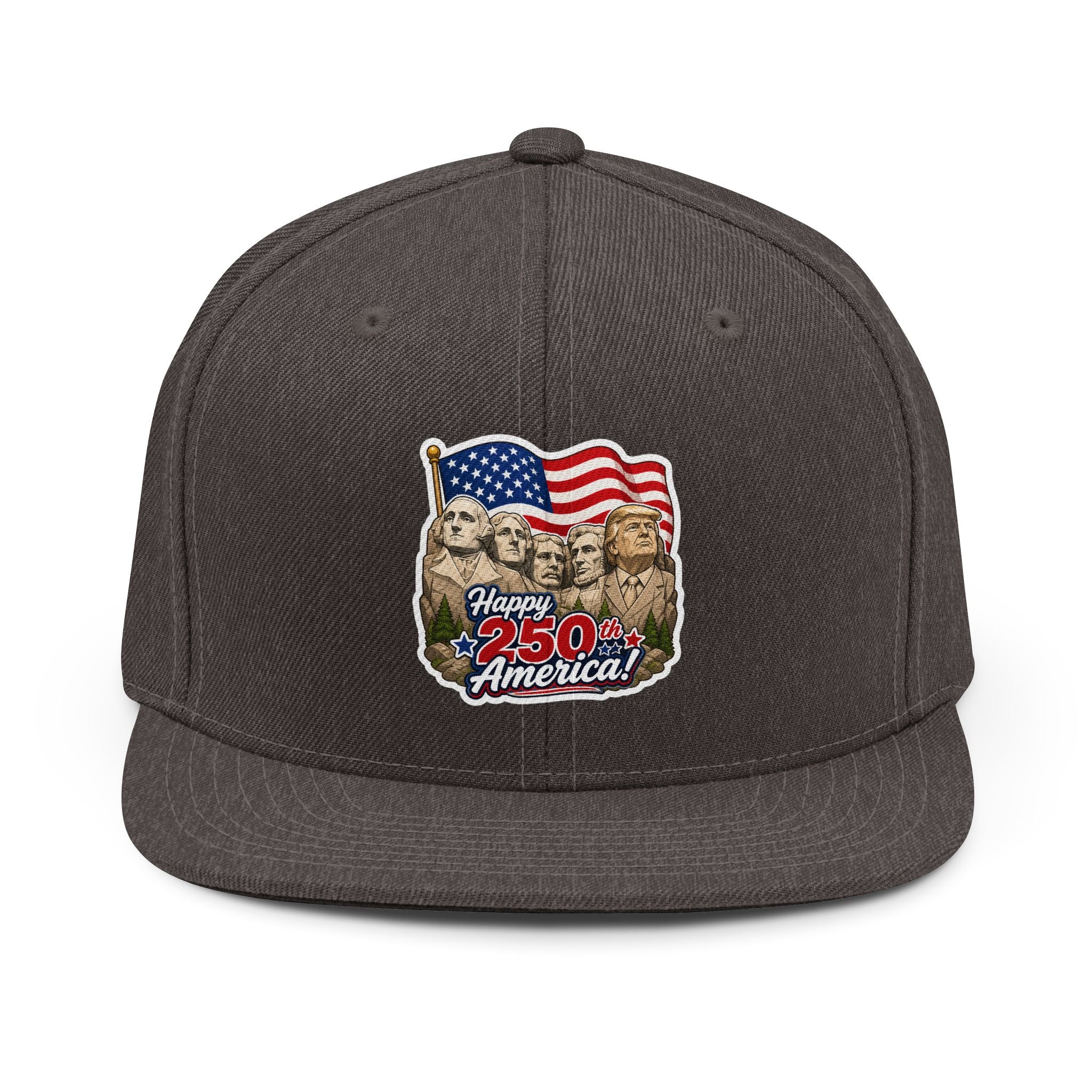 Trump on Mount Rushmore 250th Anniversary Snapback Hat