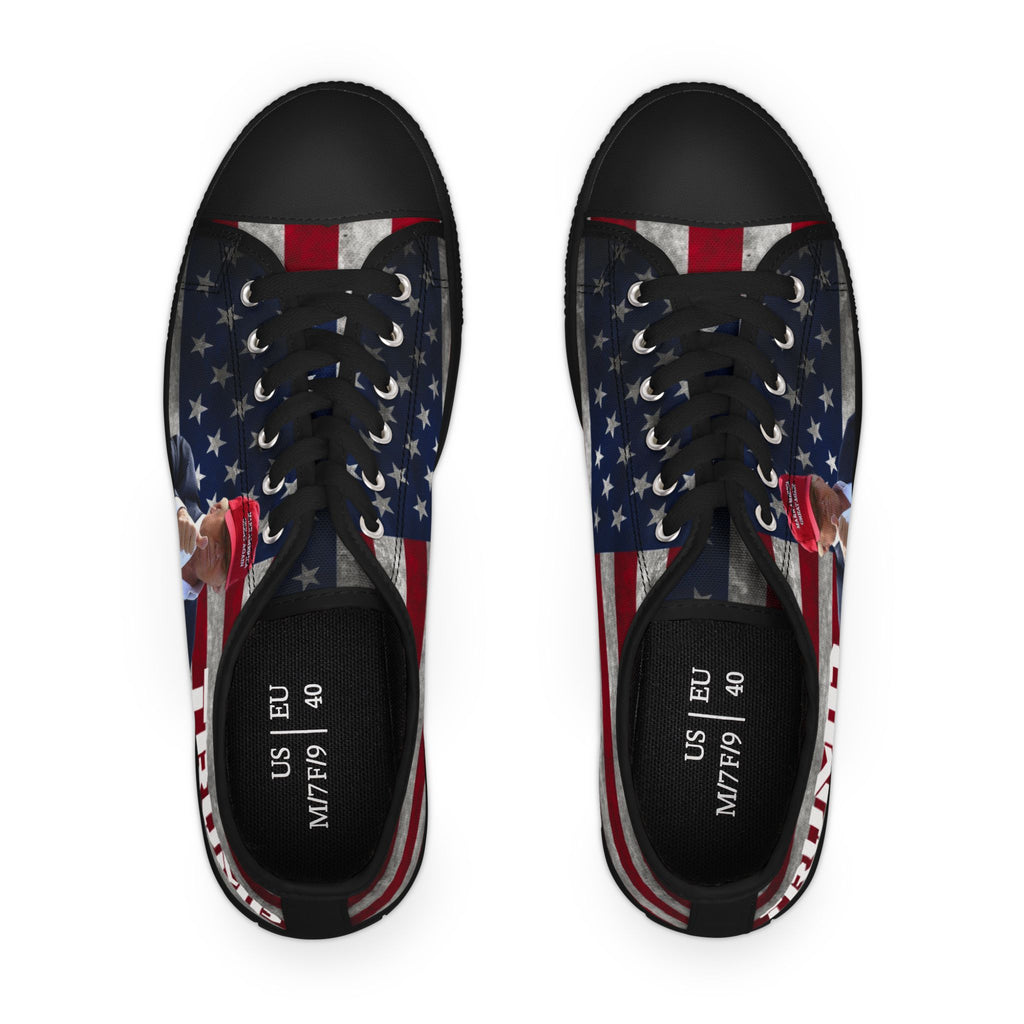 Trump American Flag MAGA Women's Low Top Sneakers Shoes