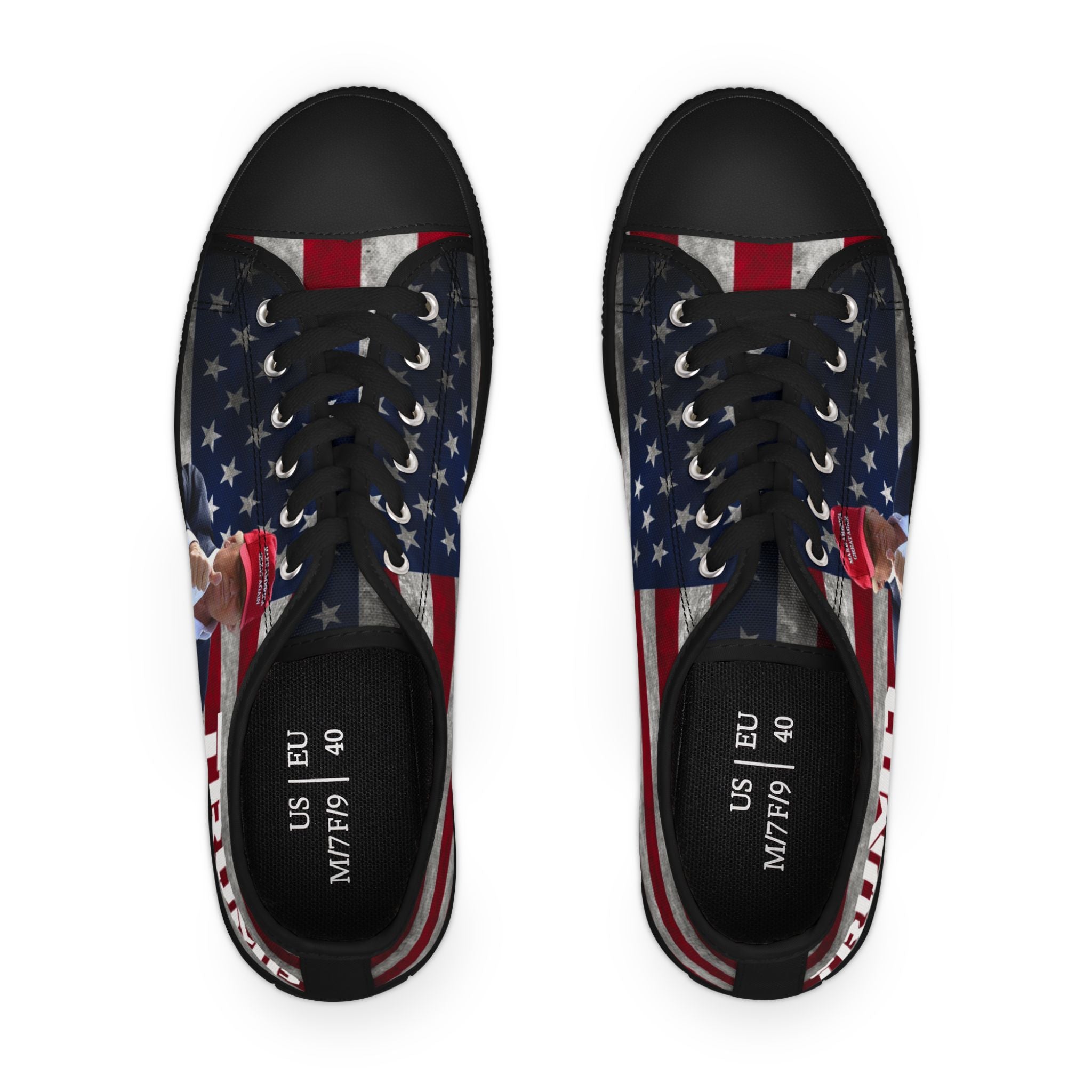 Trump American Flag MAGA Women's Low Top Sneakers Shoes