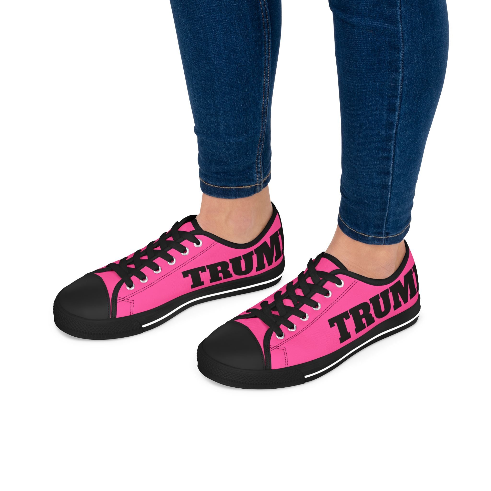 Hot Pink Trump Women's Low Top Sneakers Shoes