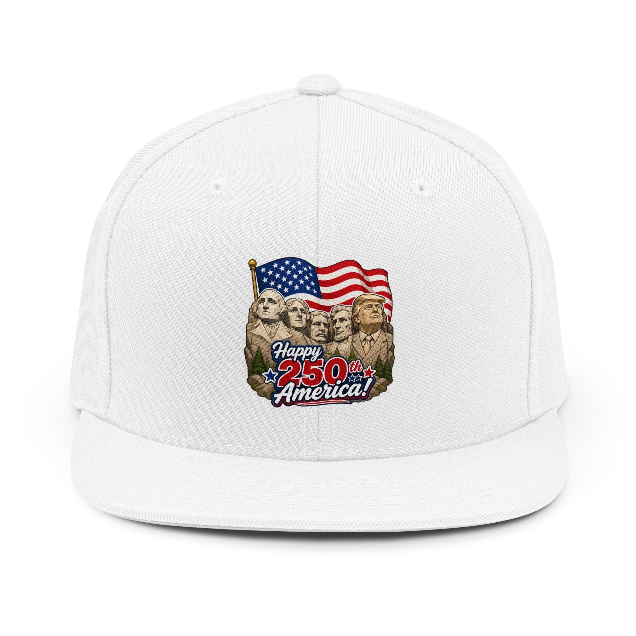 Trump on Mount Rushmore 250th Anniversary Snapback Hat