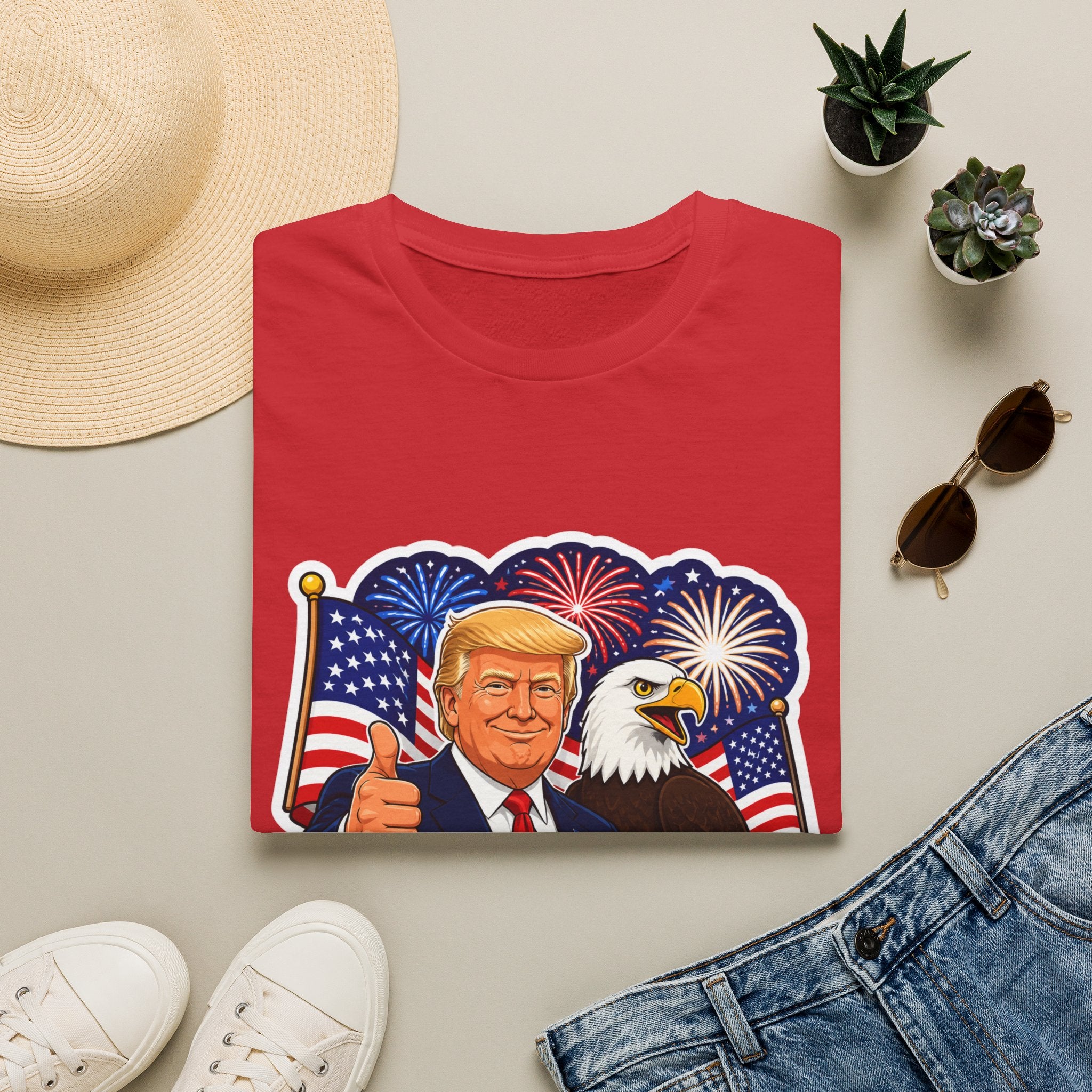 "Happy 250th America" with Trump, Eagle & Flag T-shirt