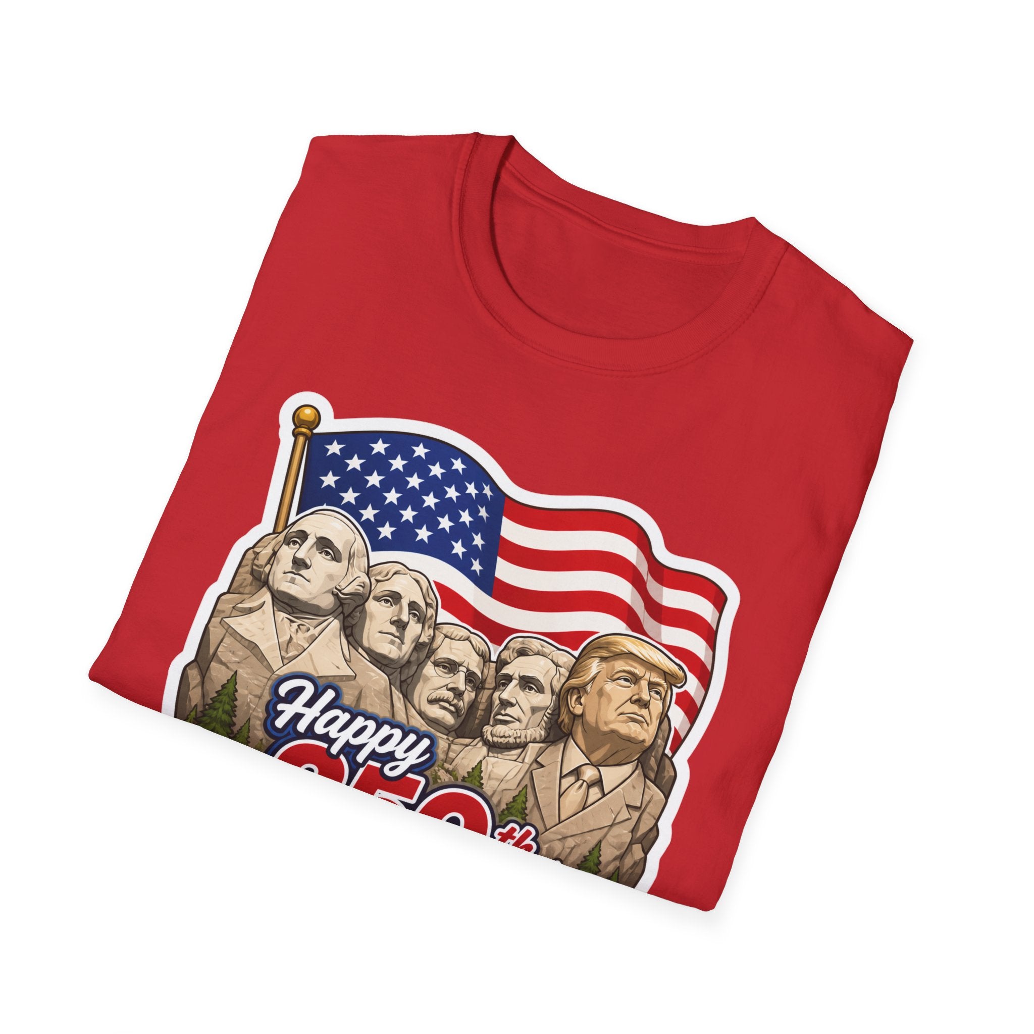 Trump on Mt. Rushmore "Happy 250th America" T-shirt