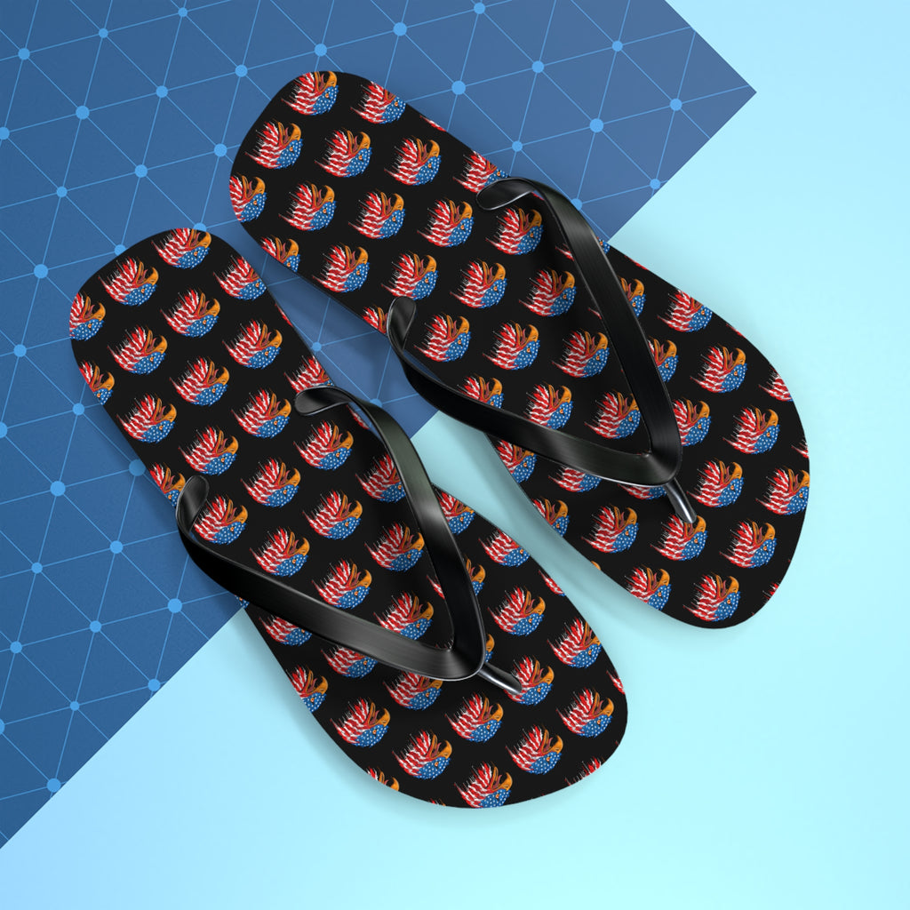 American Flag Eagle Flip Flops