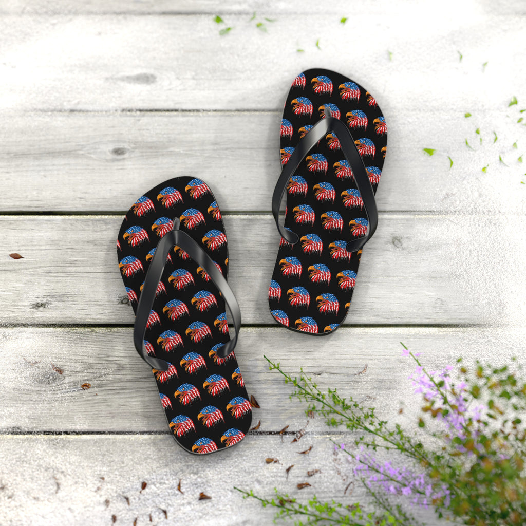 American Flag Eagle Flip Flops