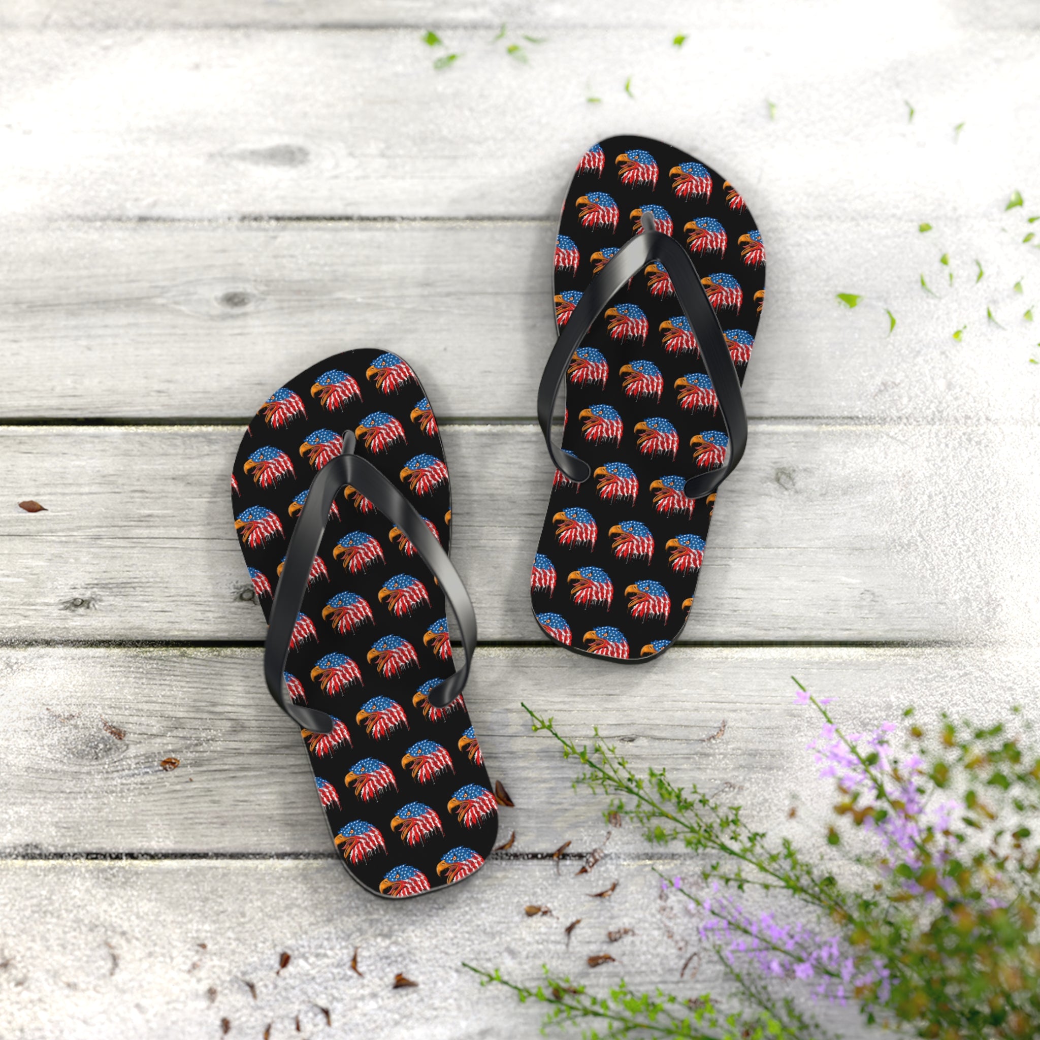 American Flag Eagle Flip Flops
