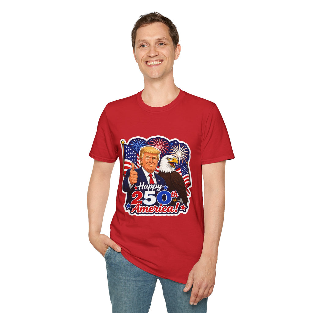 "Happy 250th America" with Trump, Eagle & Flag T-shirt