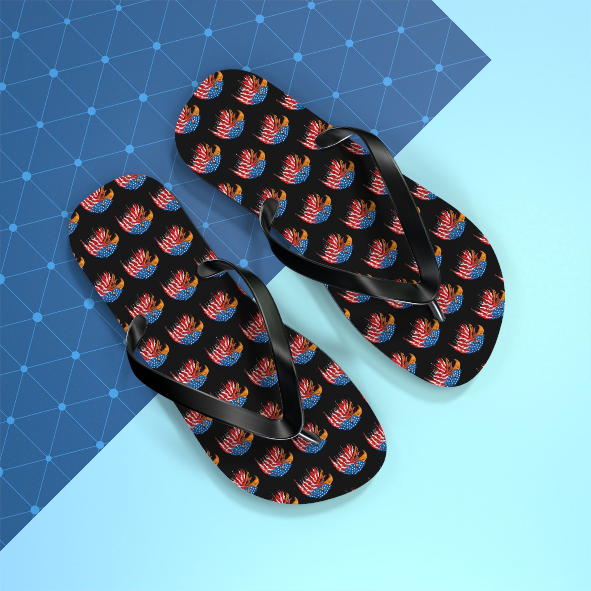 American Flag Eagle Flip Flops