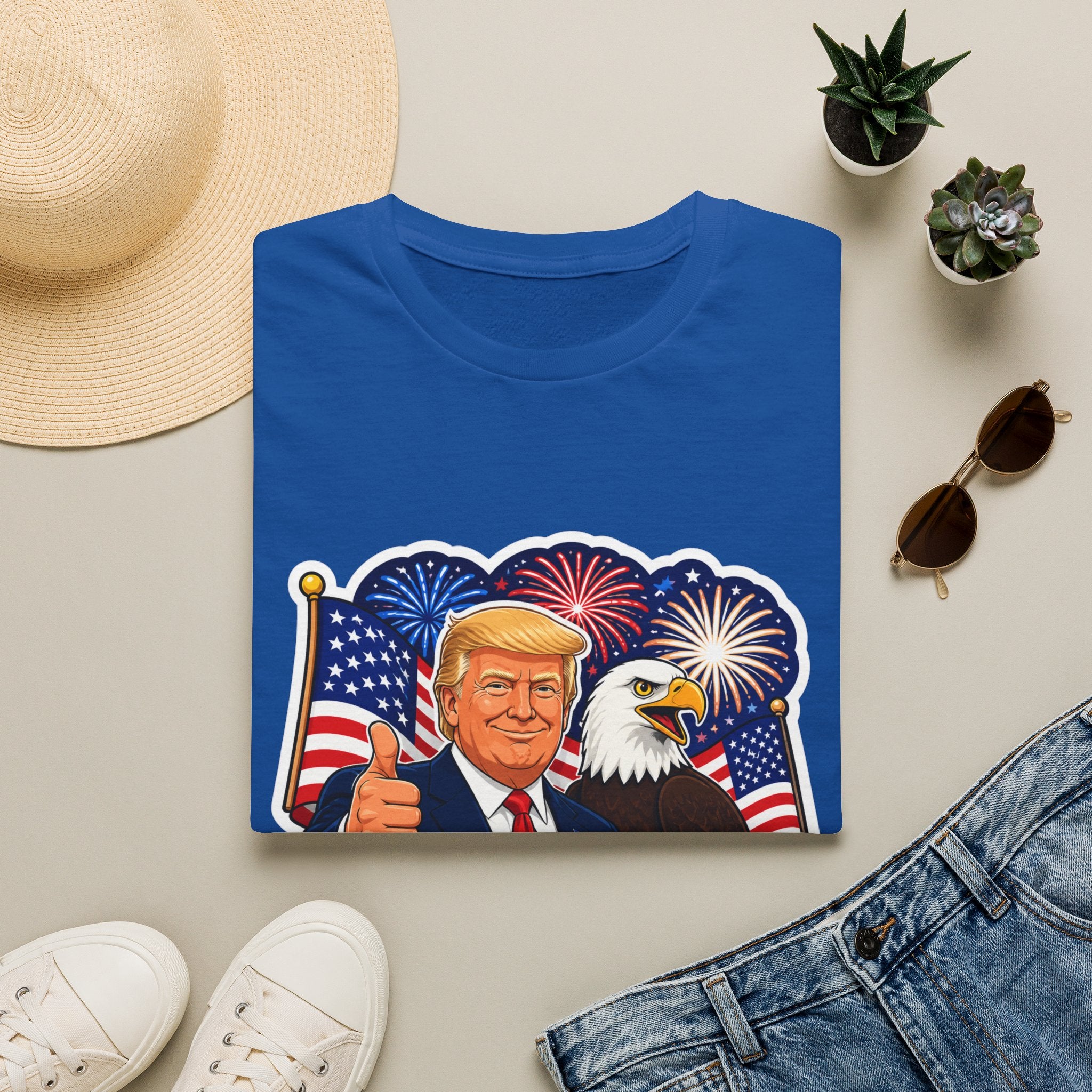 "Happy 250th America" with Trump, Eagle & Flag T-shirt