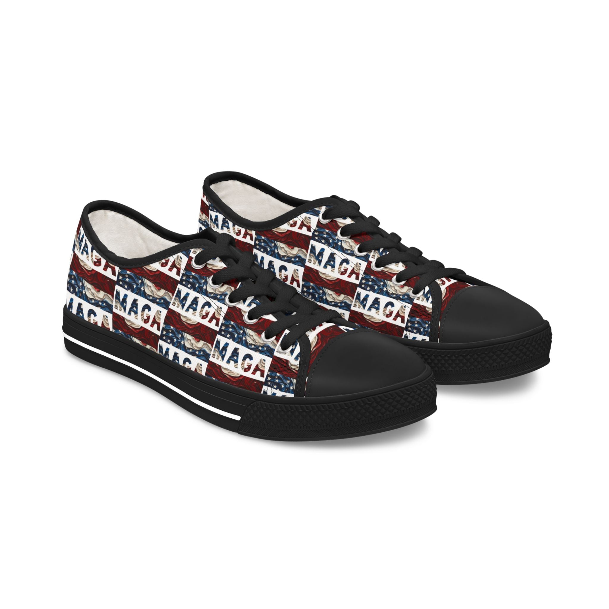 MAGA Red white and blue Women's Low Top Sneakers