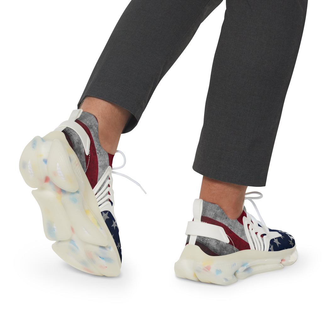 Trump American Flag Red White and Blue MAGA Men's Mesh Sneakers Shoes