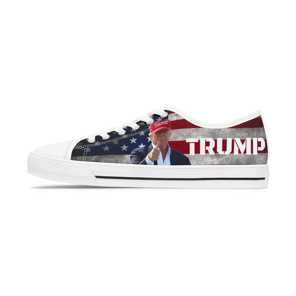 Trump American Flag MAGA Women's Low Top Sneakers Shoes