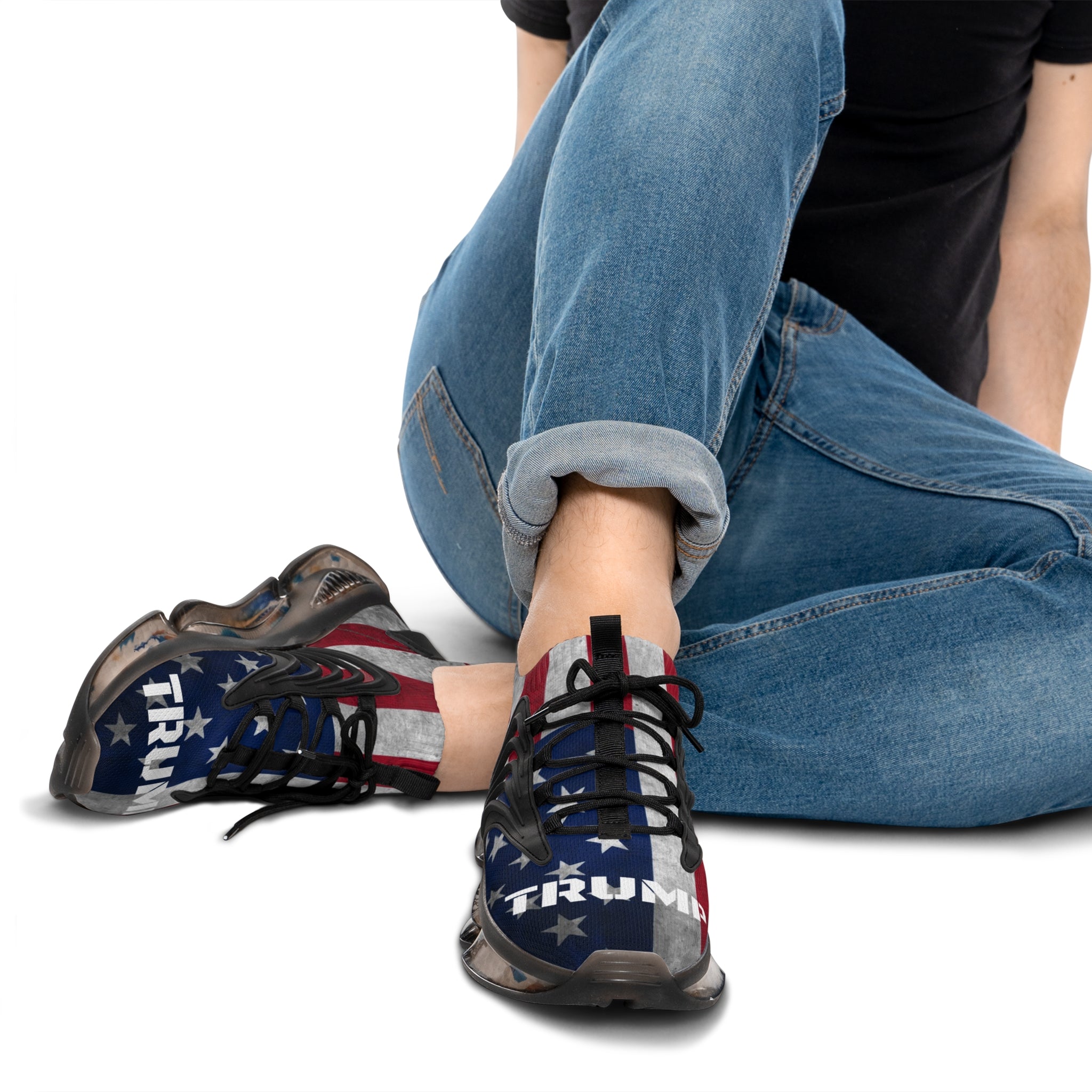 Trump American Flag Red White and Blue MAGA Men's Mesh Sneakers Shoes