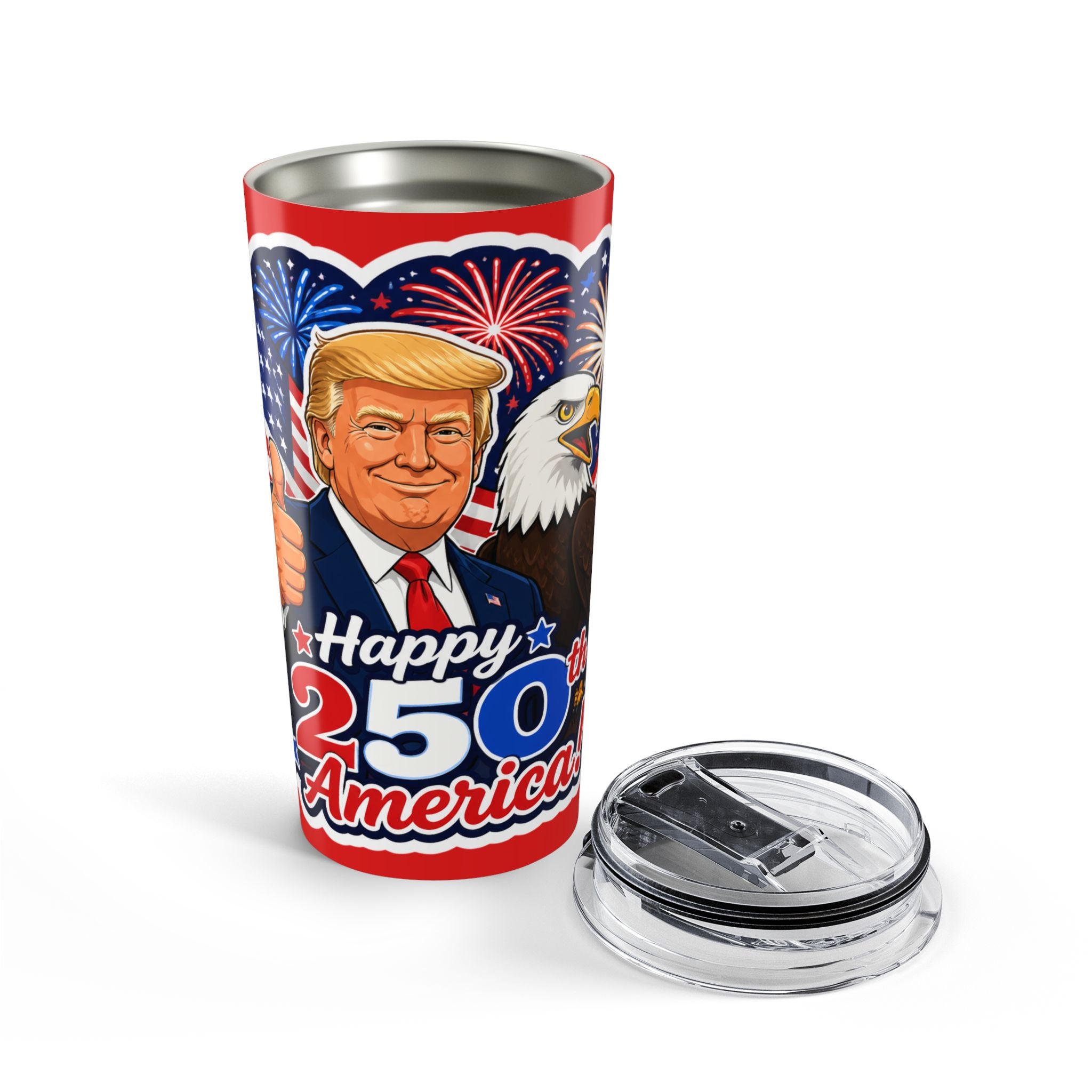 Happy 250th America Trump Travel Cup 20oz