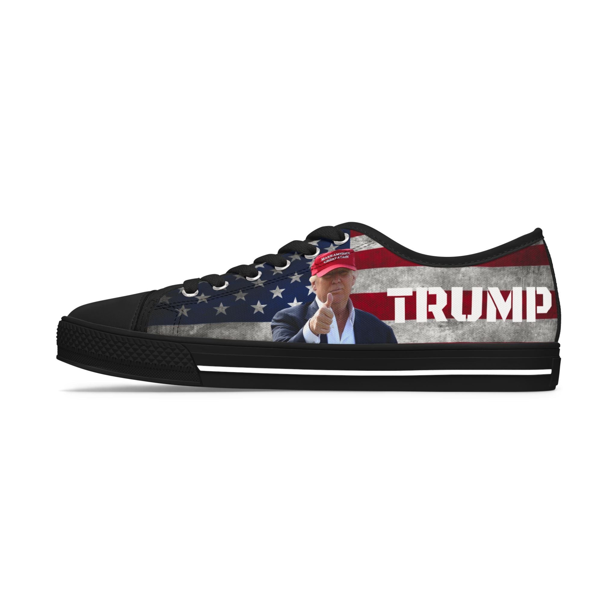 Trump American Flag MAGA Women's Low Top Sneakers Shoes