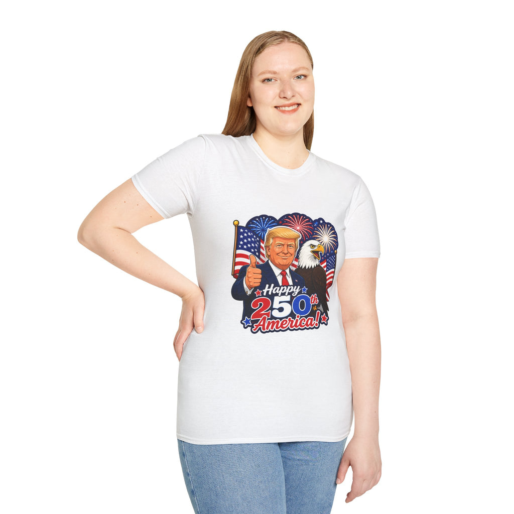 "Happy 250th America" with Trump, Eagle & Flag T-shirt