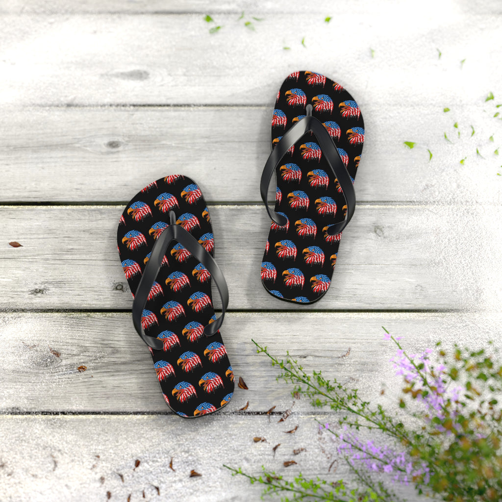American Flag Eagle Flip Flops