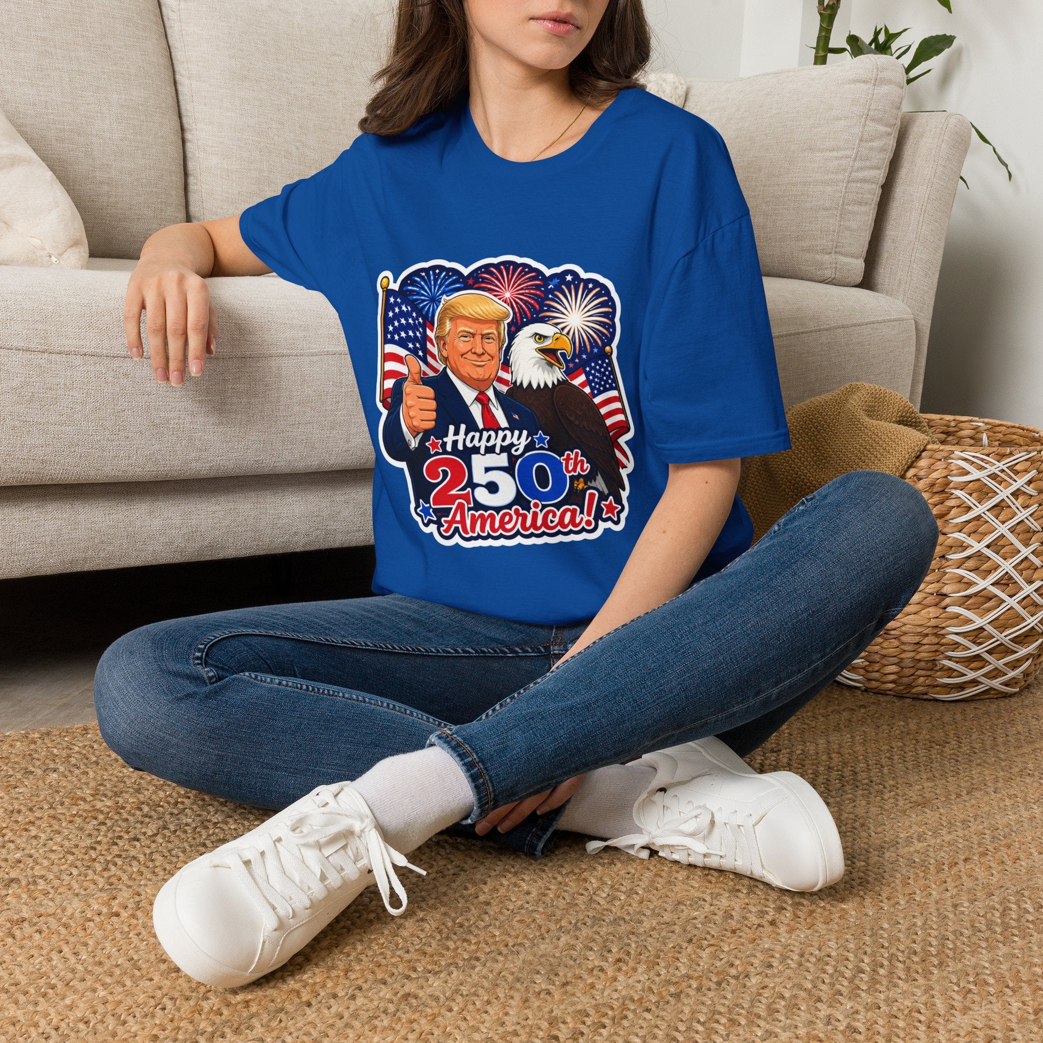 "Happy 250th America" with Trump, Eagle & Flag T-shirt