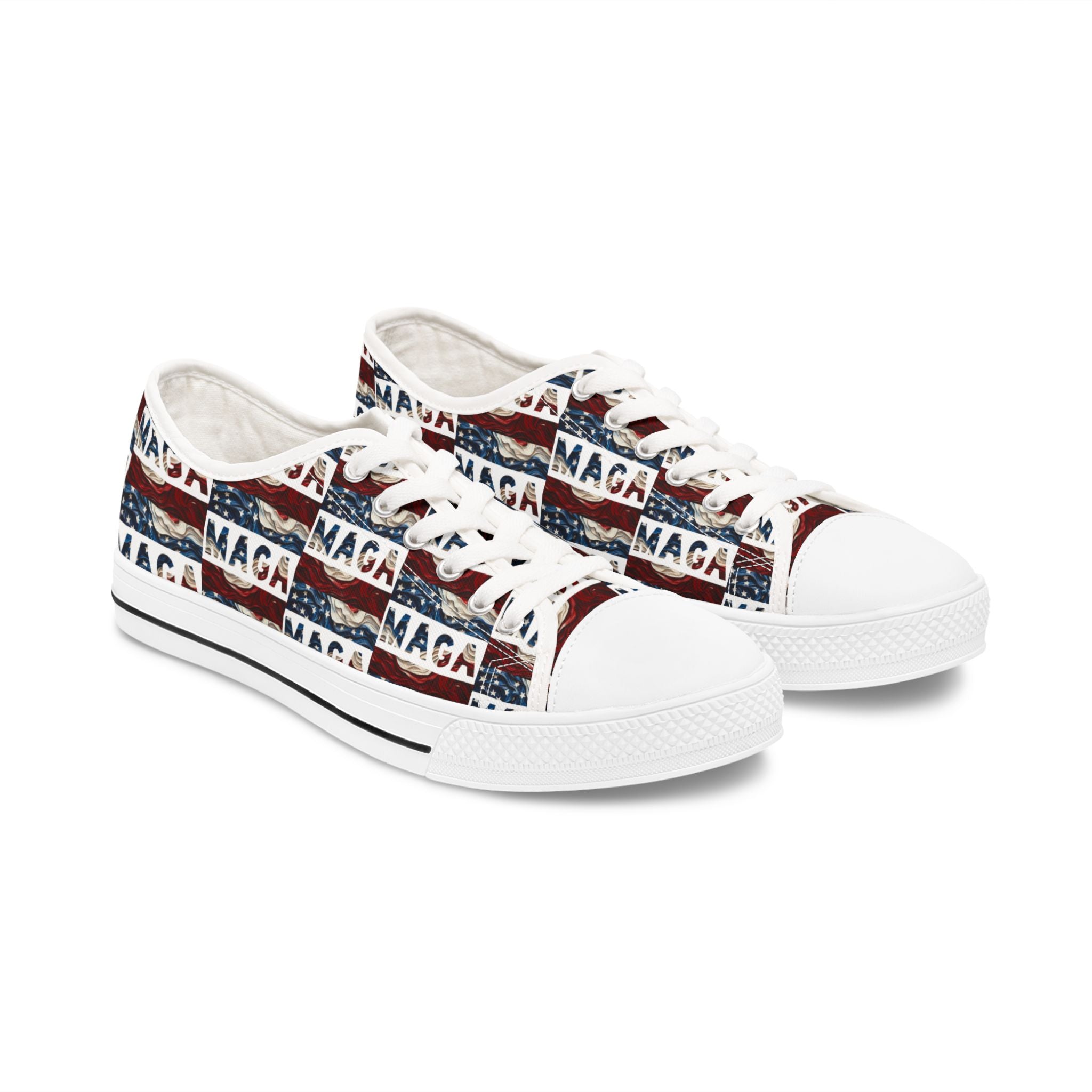 MAGA Red white and blue Women's Low Top Sneakers