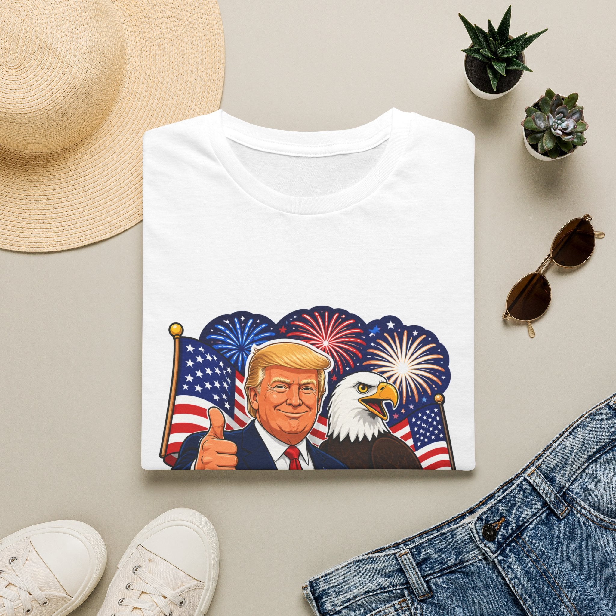 "Happy 250th America" with Trump, Eagle & Flag T-shirt