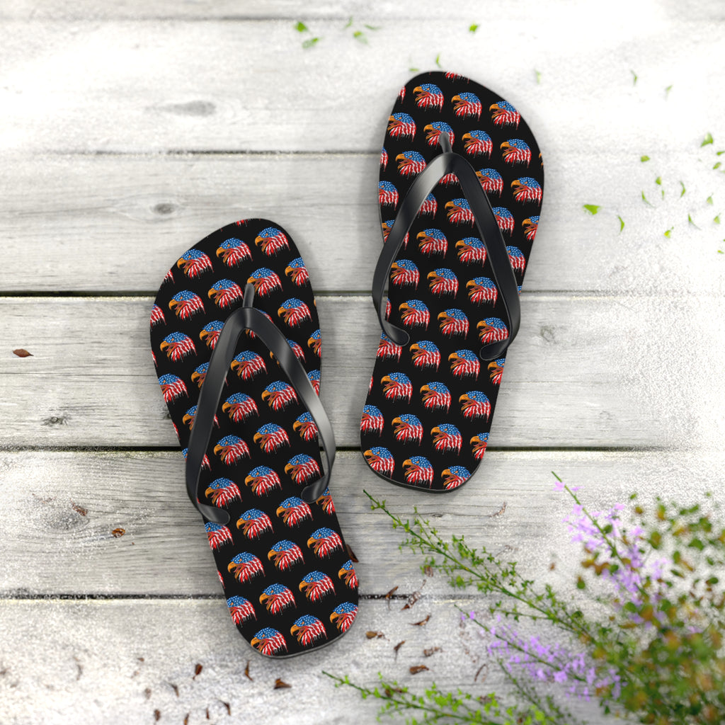 American Flag Eagle Flip Flops
