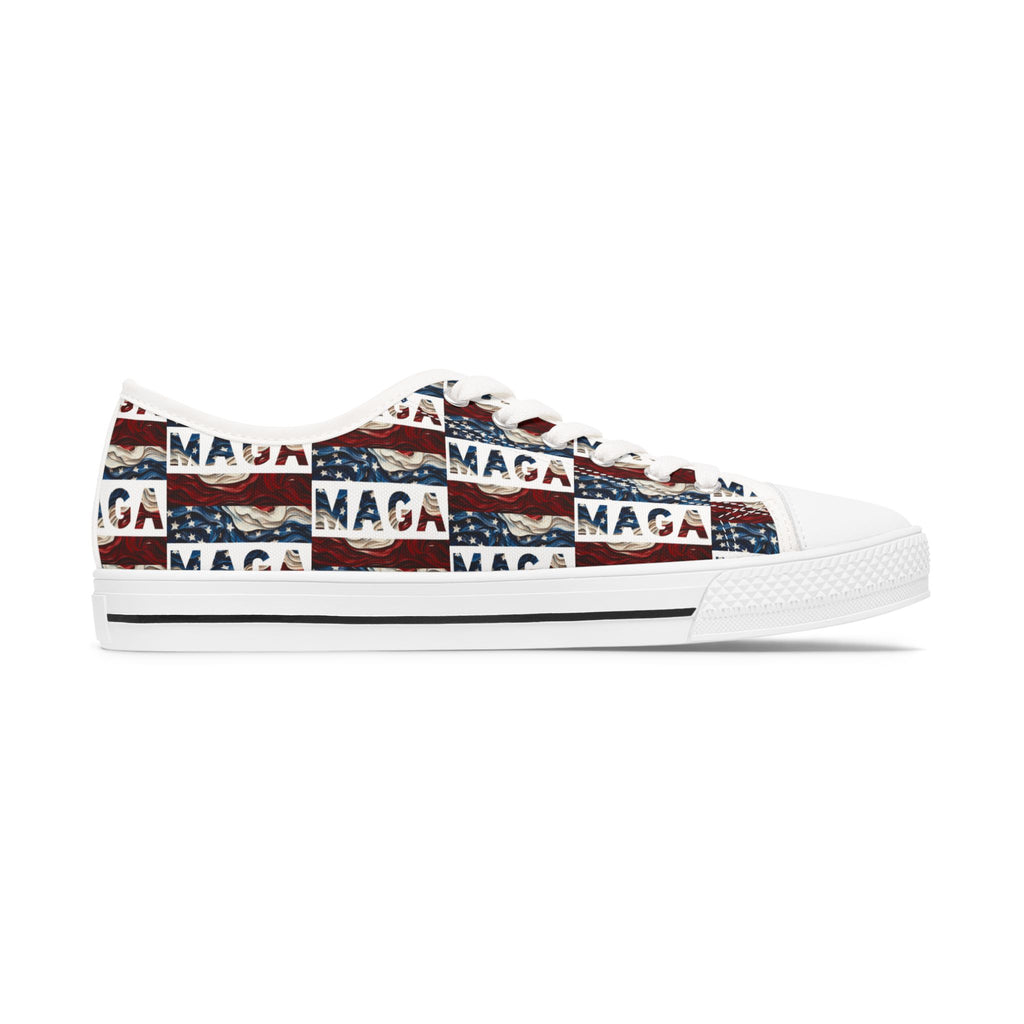 MAGA Red white and blue Women's Low Top Sneakers