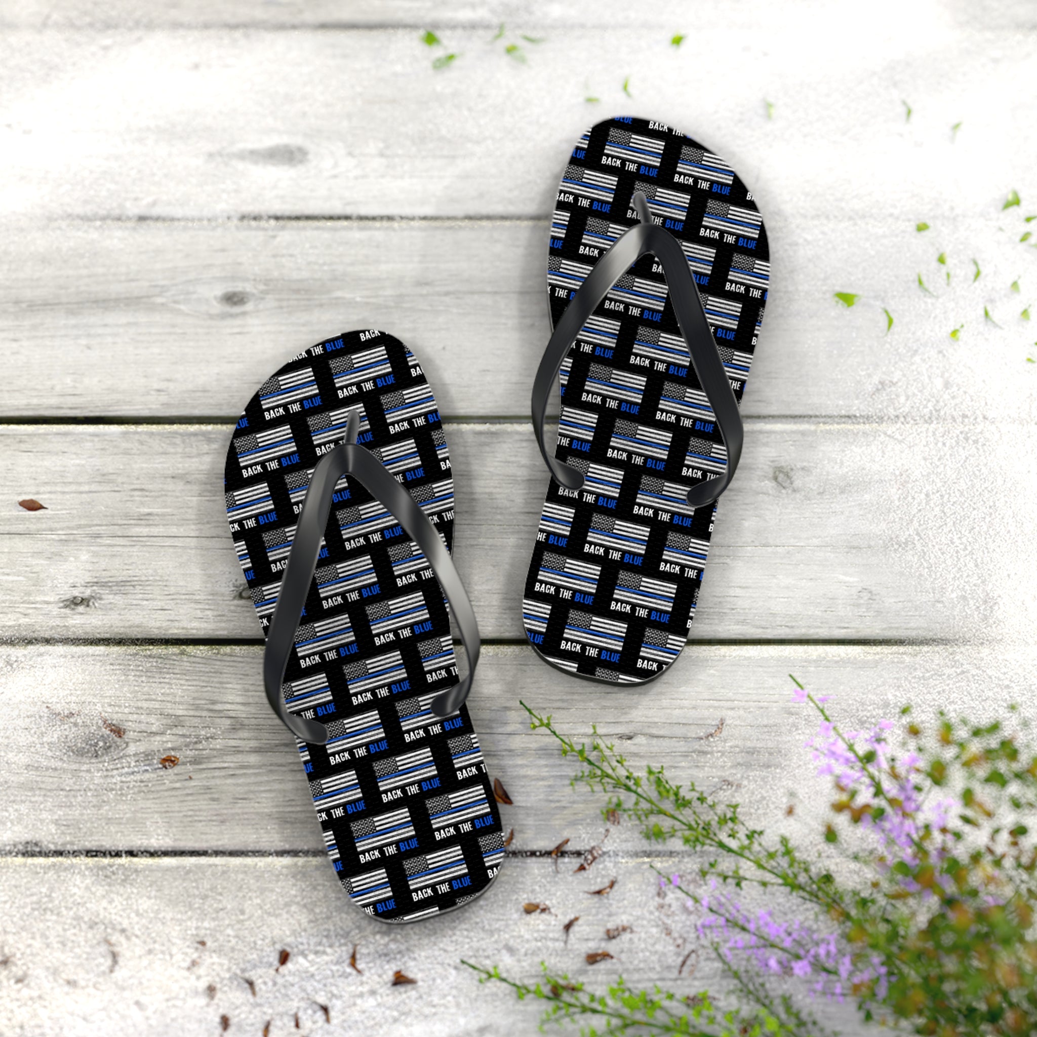 Back the Blue Flip Flops