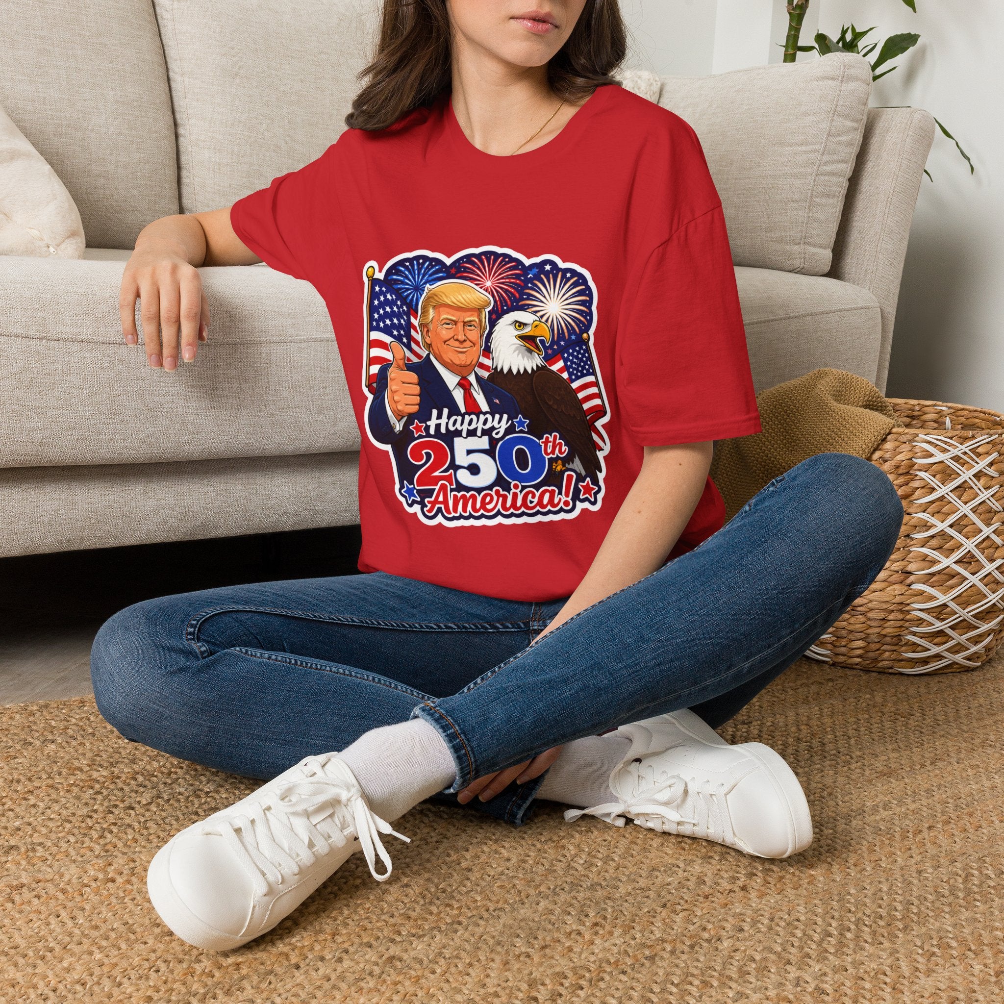 "Happy 250th America" with Trump, Eagle & Flag T-shirt