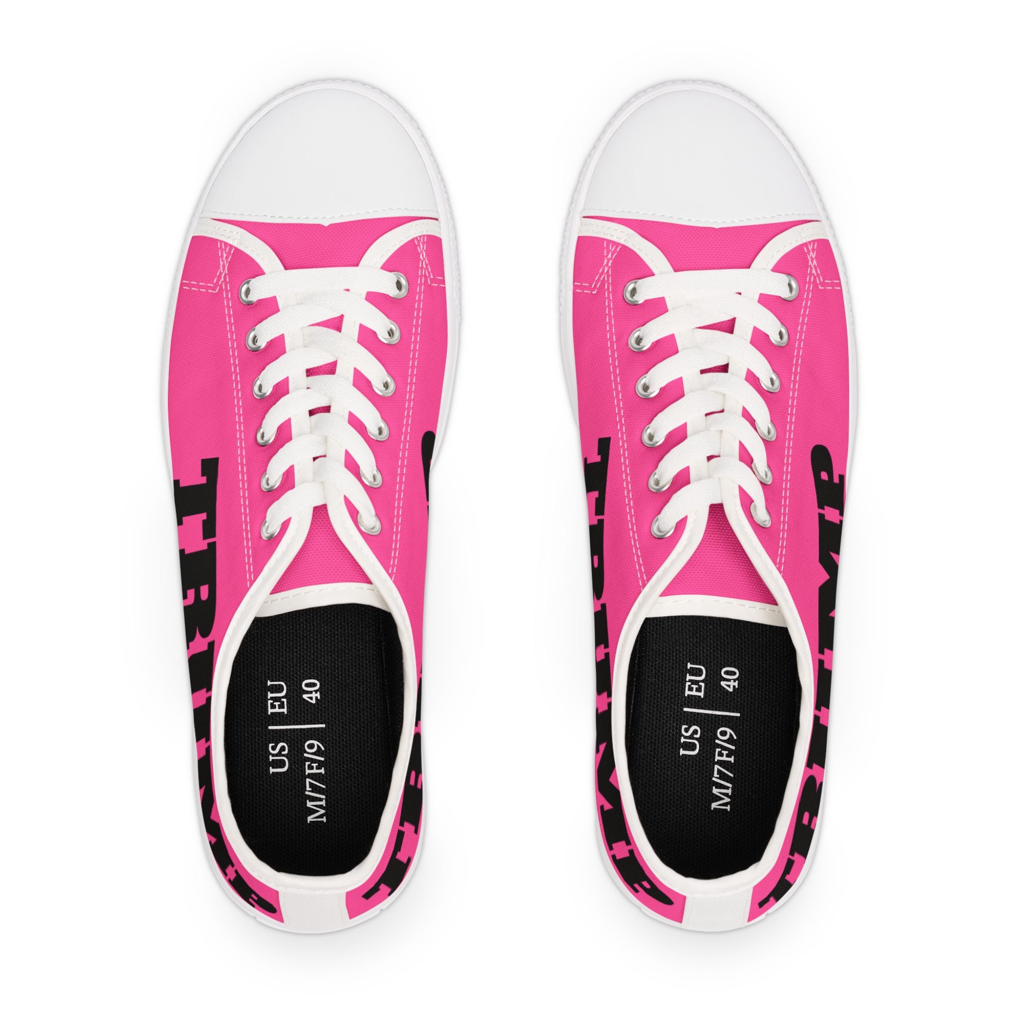 Hot Pink Trump Women's Low Top Sneakers Shoes
