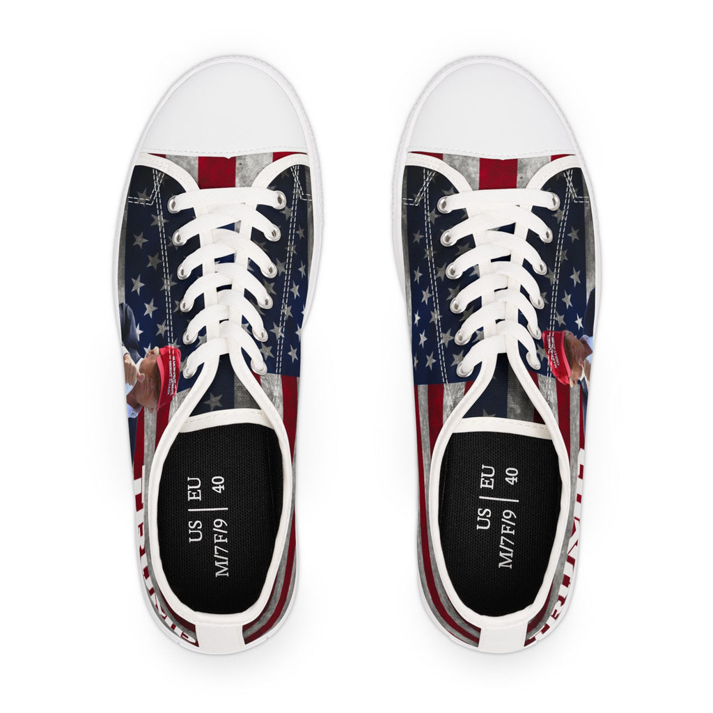 Trump American Flag MAGA Women's Low Top Sneakers Shoes