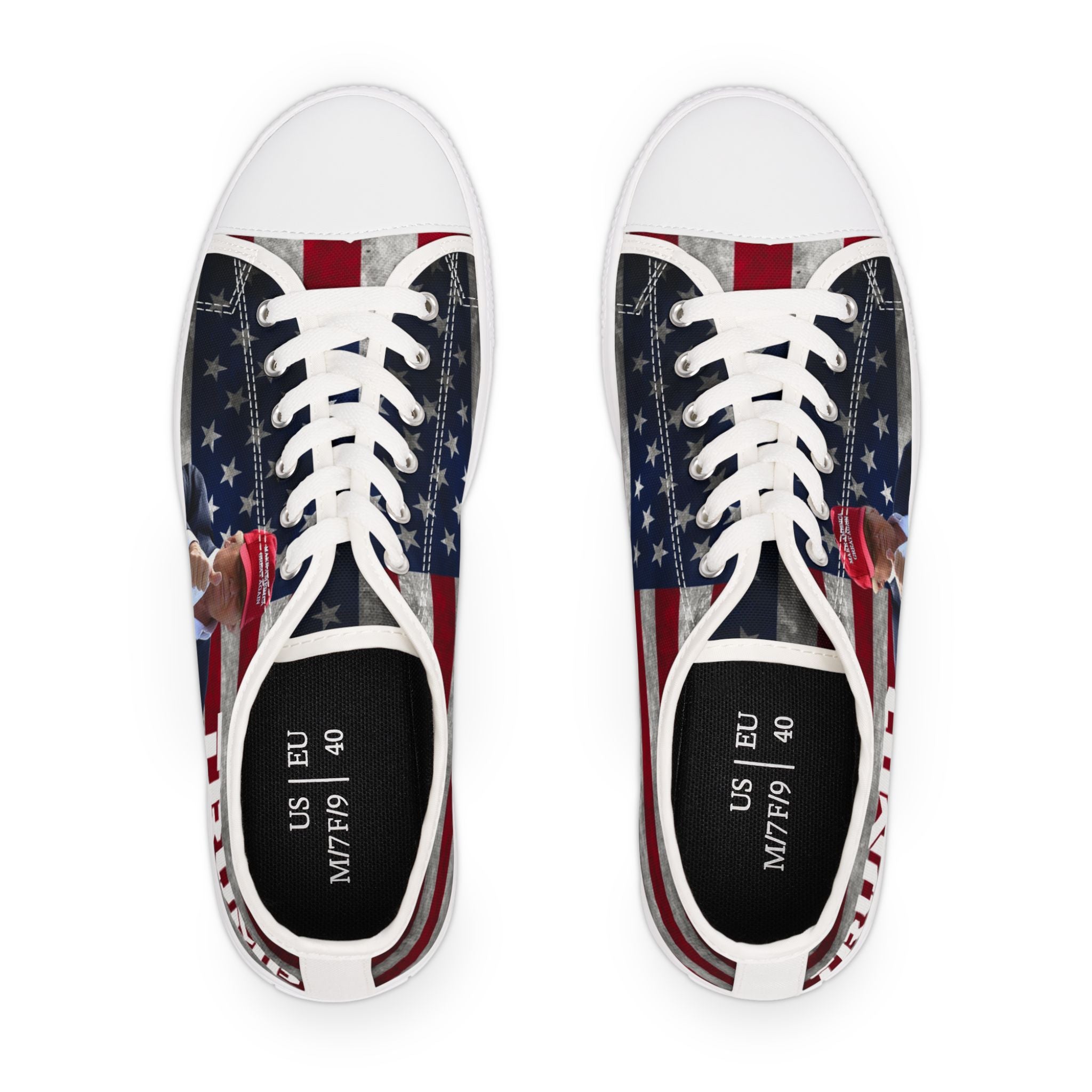 Trump American Flag MAGA Women's Low Top Sneakers Shoes