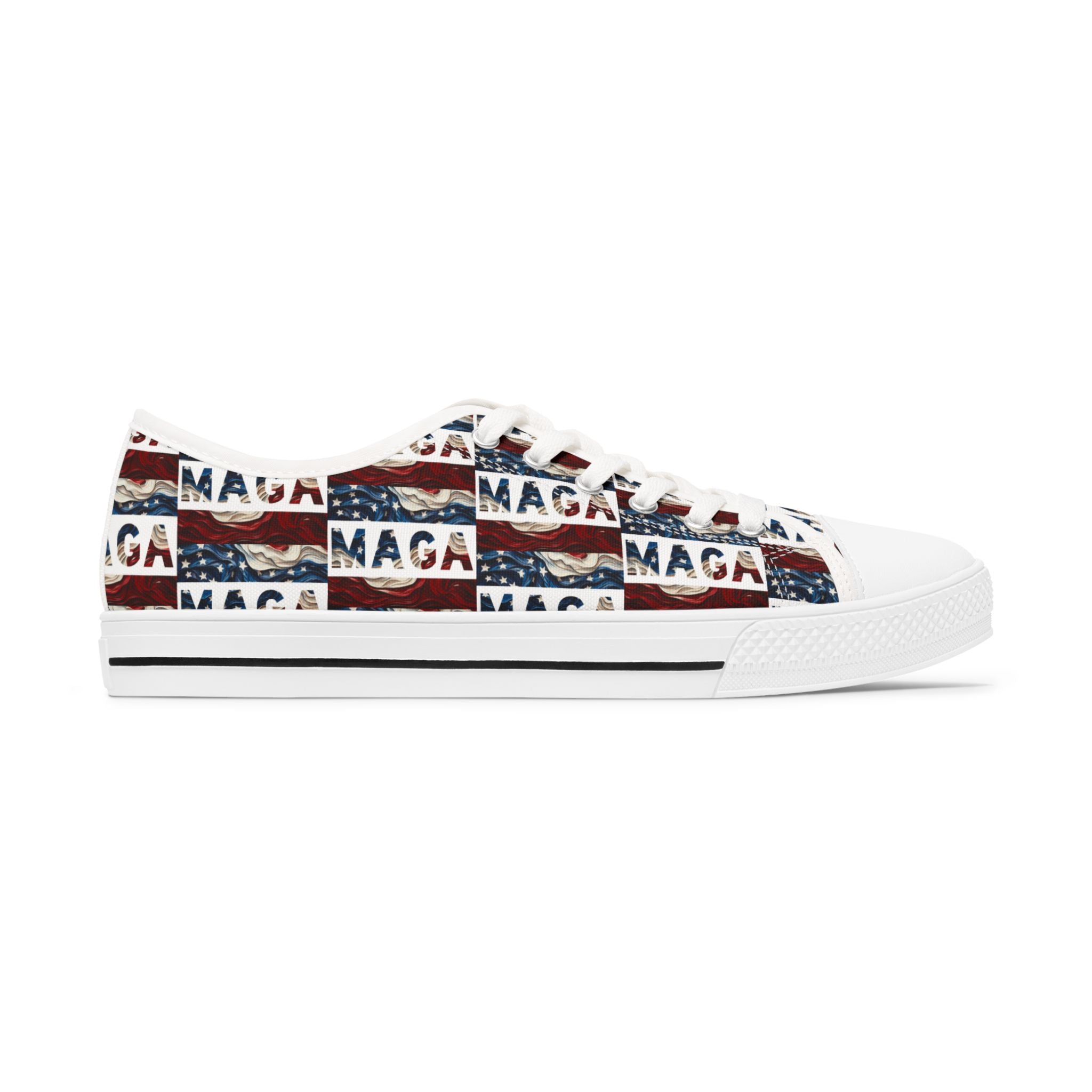 MAGA Red white and blue Women's Low Top Sneakers