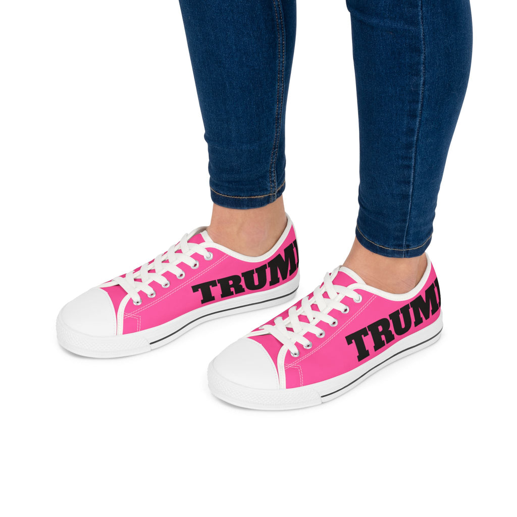 Hot Pink Trump Women's Low Top Sneakers Shoes