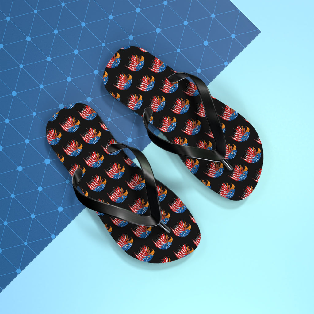 American Flag Eagle Flip Flops