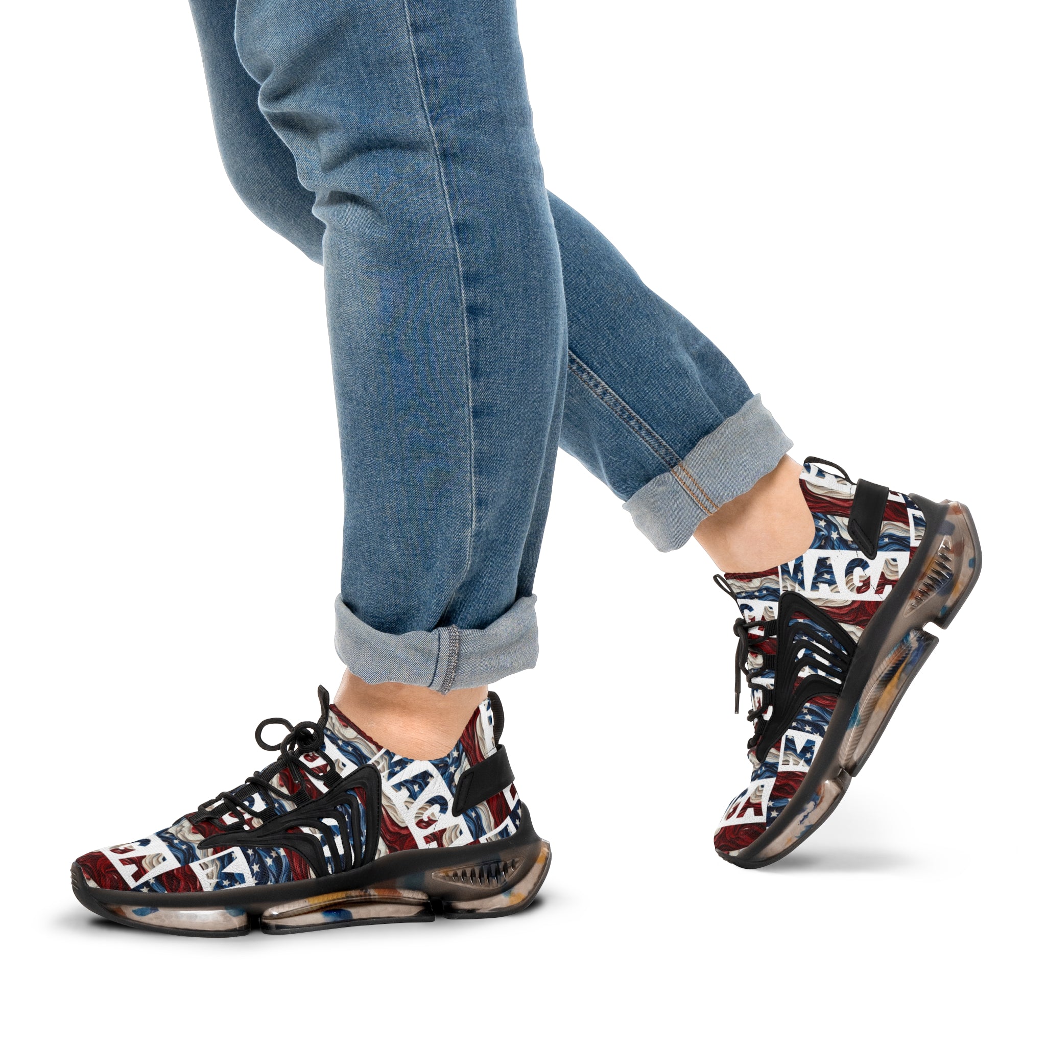 MAGA Red White and Blue Men's Mesh Sneakers