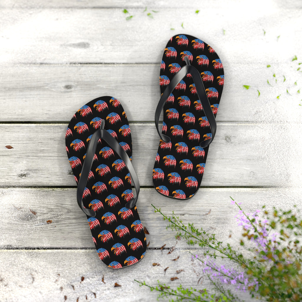 American Flag Eagle Flip Flops