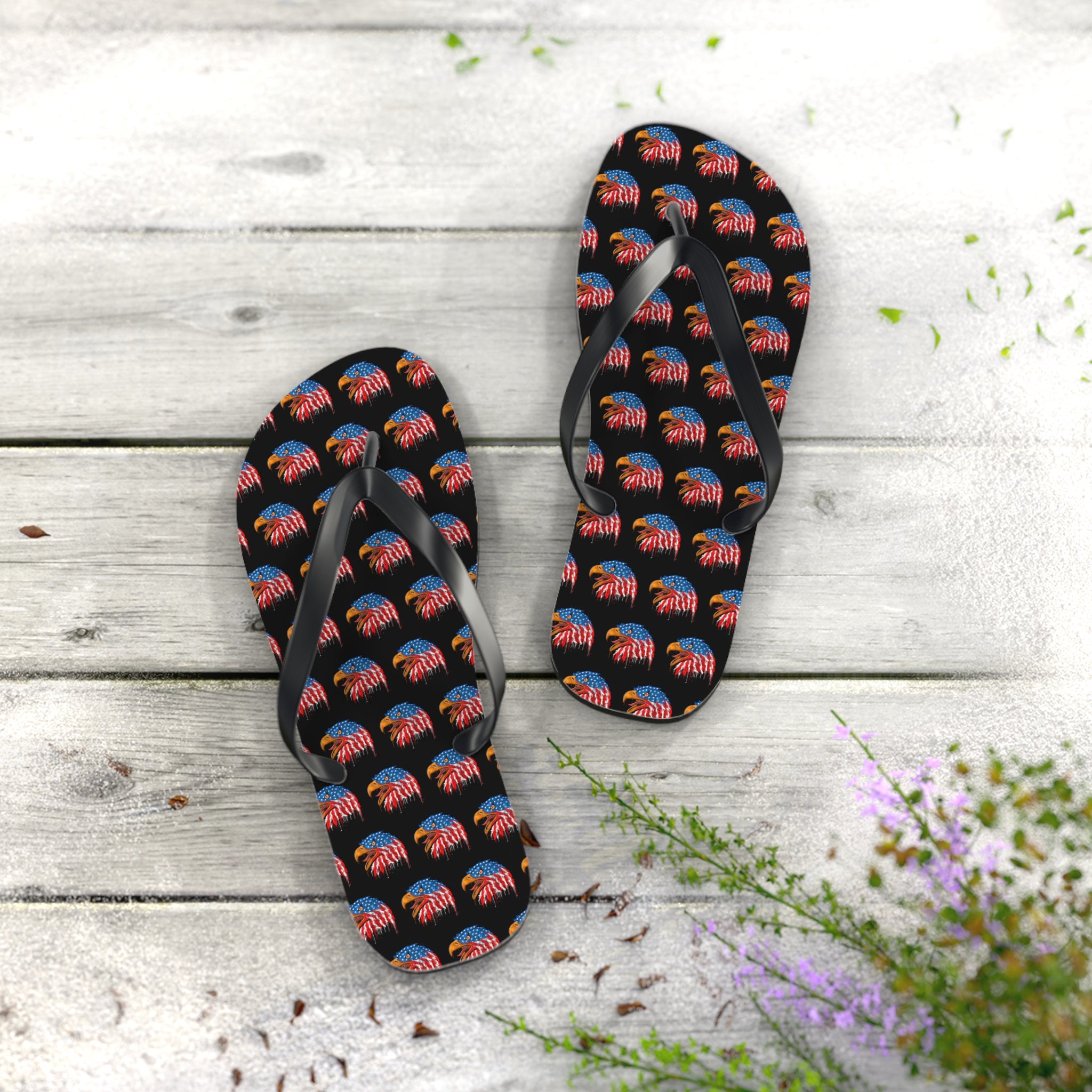 American Flag Eagle Flip Flops