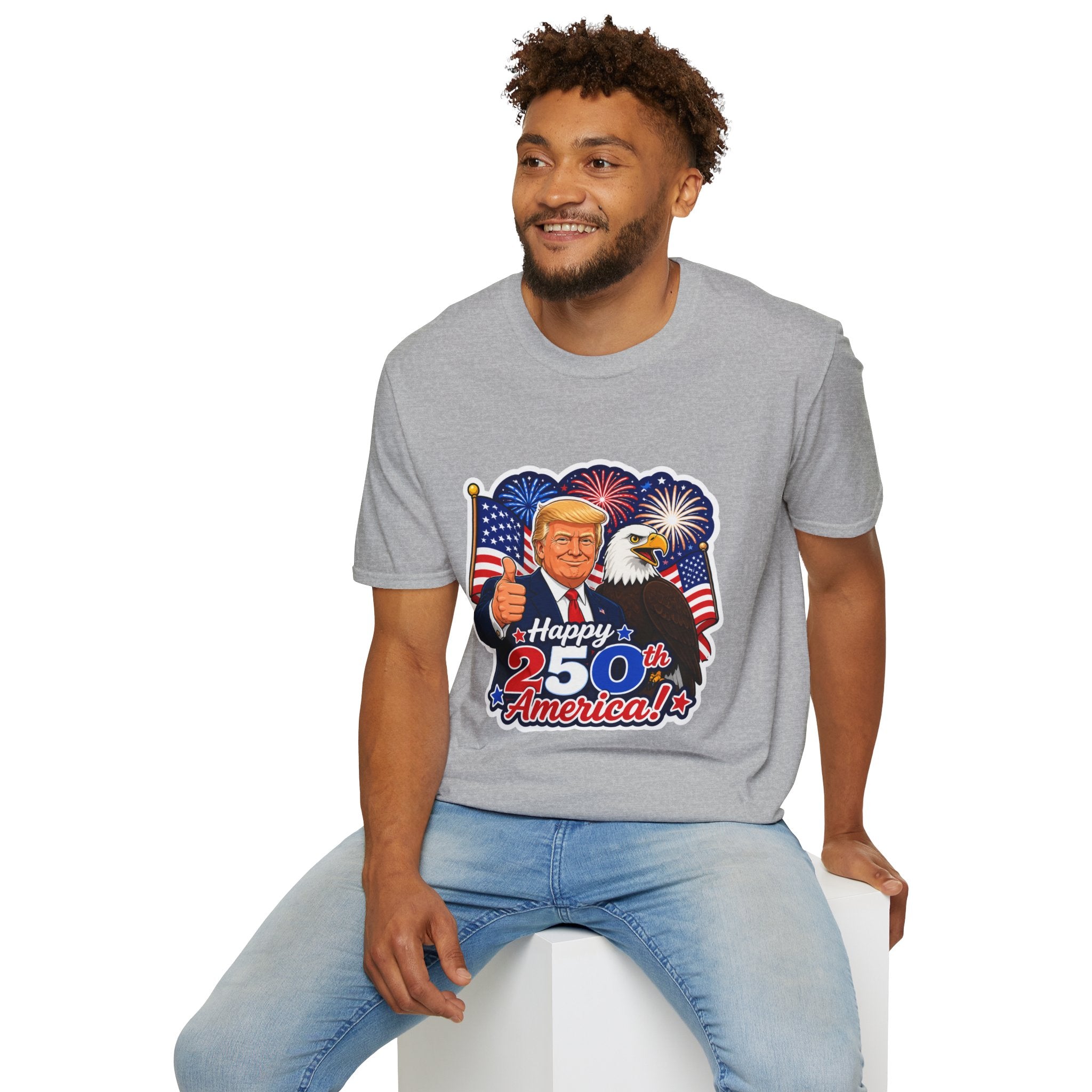 "Happy 250th America" with Trump, Eagle & Flag T-shirt